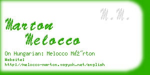 marton melocco business card